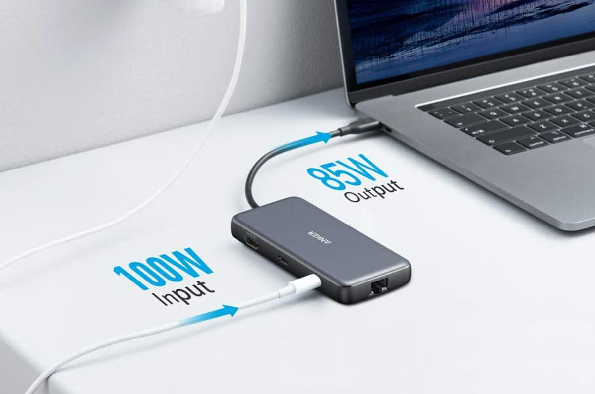 Macに電力供給できる4K対応USB-Cハブ Anker PowerExpand 8-in-1 USB-C PD 10Gbps データ ハブ