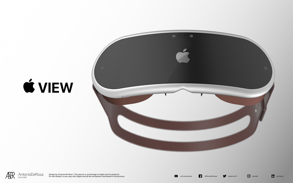 Appleのスケッチがレタリング画像に「Apple VIEW」複合現実感ヘッドセット